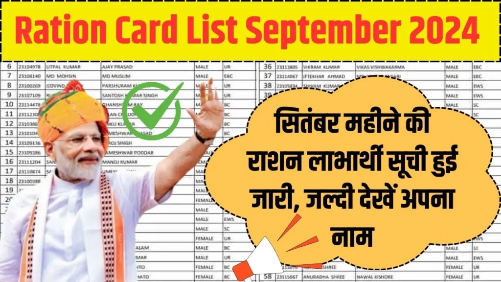 Ration Card List September 2024